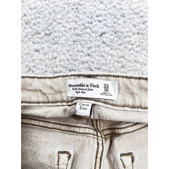 Abercrombie & Fitch Womens 33/16L Tan/Gray The 90s Relaxed Jean Hi-Rise - Picture 6 of 12